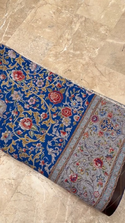Blue floral runner